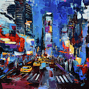 Saturday Night in Times Square Painting by Elise Palmigiani