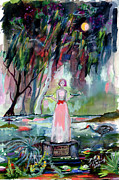 Savannah Bird Girl in the Garden of Good and Evil  Painting by Ginette Callaway