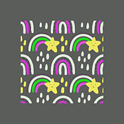Scandinavian Rainbow Pattern 9 Painting by Celestial Images