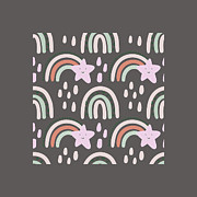Scandinavian Rainbow Pattern Painting by Celestial Images
