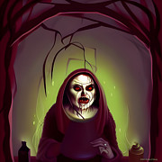 Scary Fortune Teller Digital Art by Cindy's Creative Corner