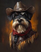 Schnauzer in the Wild West Digital Art by Ben Tomball