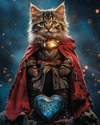 Sci-Fi Maine Coon Painting Digital Art by Ben Tomball