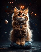 Sci-Fi Valentine Ragdoll Kitten Digital Art by Ben Tomball