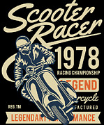 Scooter Racer Racing Championship Digital Art by Jacob Zelazny