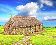Scottish Thatched Cottage On Skye Digital Art by Mark Tisdale