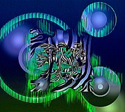Sea Zebra Dragon Green Sea Mixed Media by Joan Stratton