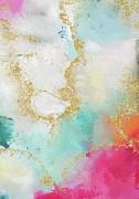 Seafoam Green, Pink And Gold Painting by Modern Art Seafoam Green, Pink And Gold Painting by Modern Art