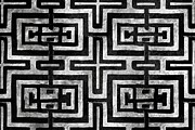 Seamless Painted Greek Key Black And White Artistic Acrylic Paint Texture Background Creative Grunge Monochrome Hand Drawn Ornamental Square Motif Tileable Surface Pattern Design 3d Rendering Painting by N Akkash