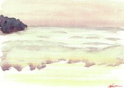 Seascape in Evening Blush Painting by AList Art Gallery