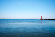 Seascape With Red Lighthouse Photograph by Victoria Plut