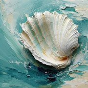 Seashell Symphony - Beach Art Paintings Painting by Lourry Legarde Seashell Symphony - Beach Art Paintings Painting by Lourry Legarde