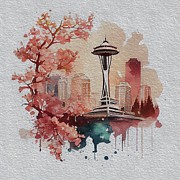 Seattle in Spring Digital Art by Joshua Barrios