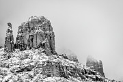 Sedona Thunder Mountain Coated in Snow Photograph by Good Focused