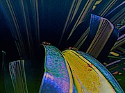 Semi-abstract Green Ants On Parade Mixed Media by Joan Stratton