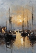 Serenity at Sunset Harbor Digital Art by Samuel HUYNH