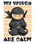 Serenity Ninja Fan Calm Yoga Lover Peaceful Meditation Digital Art by Toms Tee Store