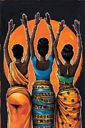 Set of African Women in Harmony, No 03 Painting by Mounir Khalfouf