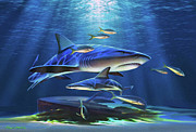 Shark Swarm  Painting by Robin Moline
