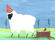 Sheep Do Not Make Martinis Painting by Jo Potocki