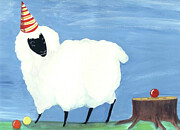 Sheep Don't Juggle Painting by Jo Potocki