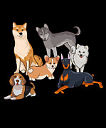 Shiba Beagle Shikoku Terrier Akita Samoyed - cute dog dog Digital Art by Ari Shok Shiba Beagle Shikoku Terrier Akita Samoyed - cute dog dog Digital Art by Ari Shok