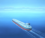 Ships Flying Marshallese Flag - Eagle Painting by Keith Reynolds Ships Flying Marshallese Flag - Eagle Painting by Keith Reynolds