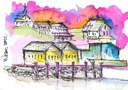 Shipyard at Boothbay Harbor Drawing by Jason Nicholas Shipyard at Boothbay Harbor Drawing by Jason Nicholas
