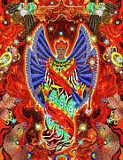 Shungo Nina -  Deva of Fire Painting by Pablo Amaringo Inspired