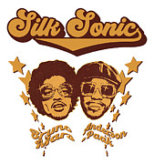 Silk Sonic Bruno Mars Anderson Paak Digital Art by Kirania Finest