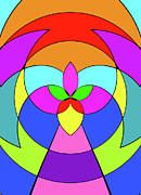 Simple Colorful Kaleidoscope Abstract Painting by Shelli Fitzpatrick Simple Colorful Kaleidoscope Abstract Painting by Shelli Fitzpatrick