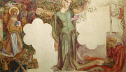 Sir Lancelot's Vision, Study For The Fresco Painting In The Oxford Union, 1857 Painting by Dante Gabriel Charles Rossetti