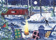 Skater's Bonfire Painting by Diane Phalen Skater's Bonfire Painting by Diane Phalen