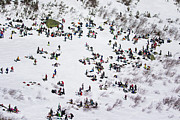 Ski Crowd, Tuckerman Ravine. Photograph by Jeff Sinon