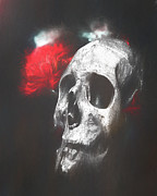 Skull And Flowers Mixed Media by Dan Sproul