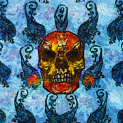 Skull and Roses Painting by Trask Ferrero Skull and Roses Painting by Trask Ferrero
