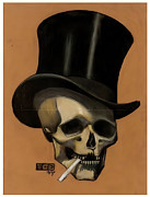 Skull Drawing by MC Escher
