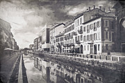 Sleepy Sunday at Naviglio Grande Milan Vintage  Photograph by Carol Japp