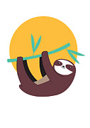 Sloth Hanging From a Branch Digital Art by Jacob Zelazny