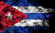 smoky flag of Cuba Photograph by Benny Marty