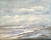Snow Capped Beach Painting by Rose Mary Gates