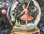 Snow Globe Ballerina Watercolor Painting by Larry Whitler Snow Globe Ballerina Watercolor Painting by Larry Whitler