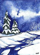 Snow on the Creek Painting by Angrulla MF Snow on the Creek Painting by Angrulla MF