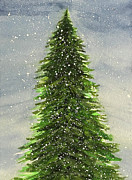 Snowy Tree Painting by Lisa Neuman