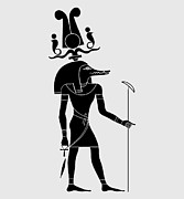 Sobek - crocodile God of strength and power in Ancient Egypt Drawing by Michal Boubin