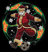 Soccer Playing Santa Claus Christmas Soccer Team Digital Art by Mister Tee