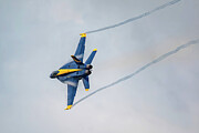Solo Blue Angel Leaving A Trail Photograph by Jeff Saunders