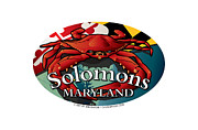 Solomons Maryland Blue Crab Oval Digital Art by Joe Barsin