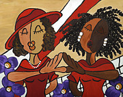 Soul Sistas Painting by Chiquita Howard-Bostic