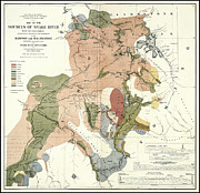 Sources of Snake River Vintage Map 1872 Drawing by Carol Japp